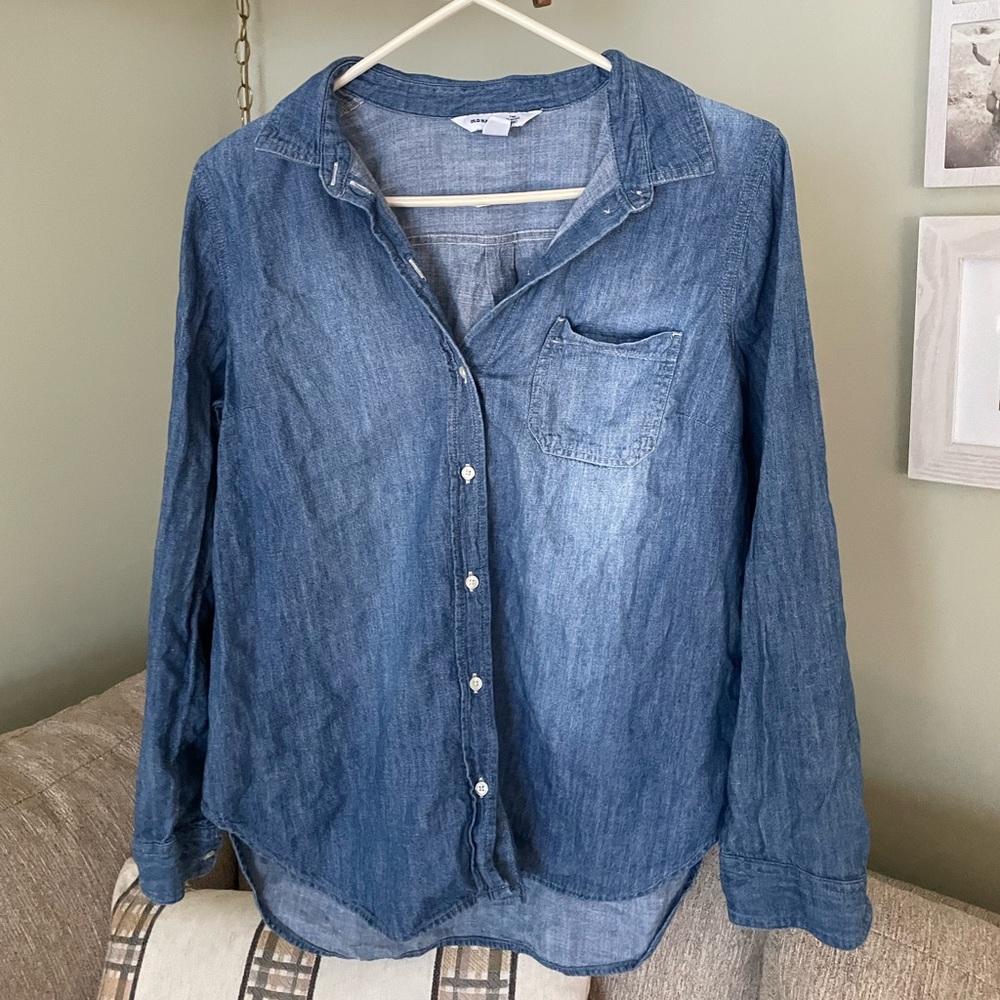 denim button up top